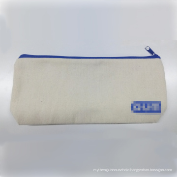 Custom Printed Cheap Eco-Friendly Gots Cotton Bags/Flat Pouch with Zipper